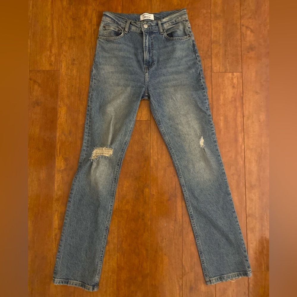 Reformation High-waisted women’s blue distressed denim jeans Size 27